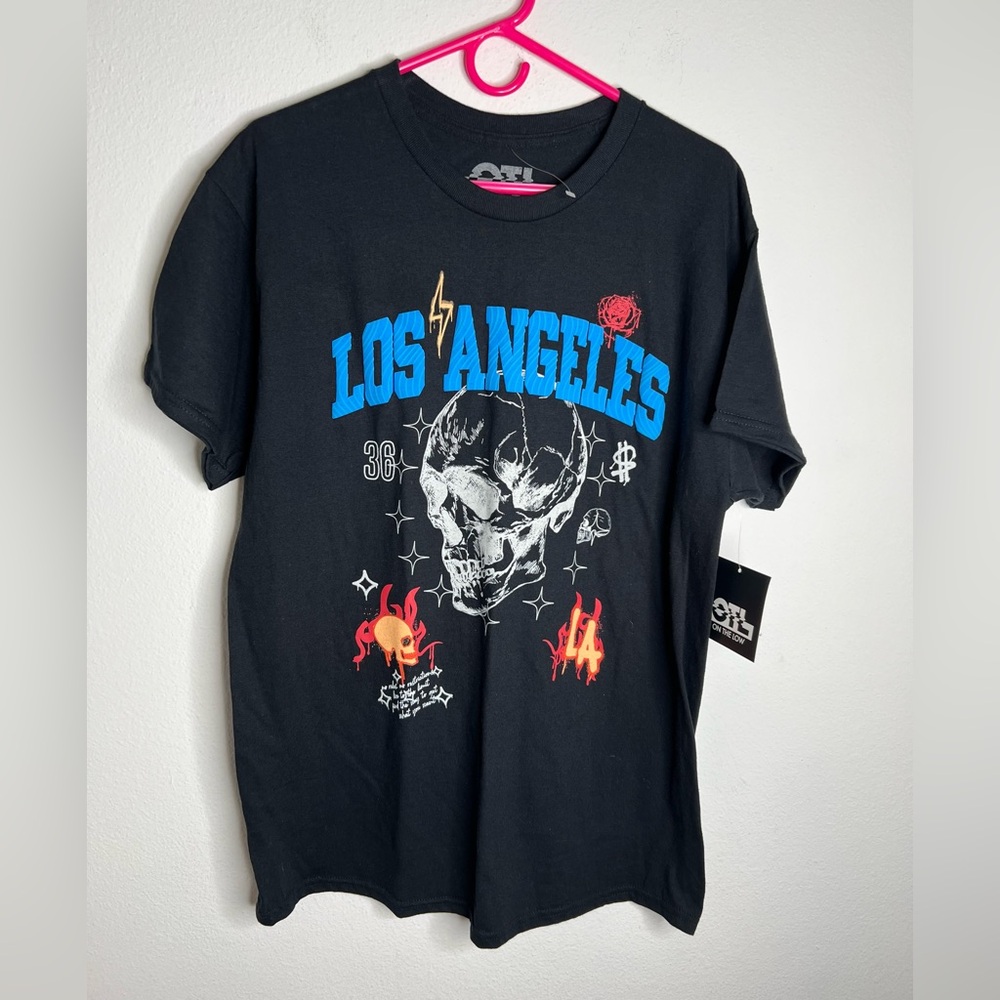 On The Low Men’s T Shirt Los Ángeles Graphic Short Sleeve Size L Multicolor